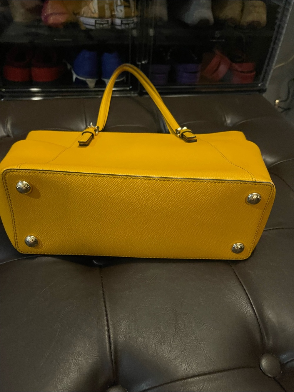 Michael Kors Mustard Saffiano Leather Tote with Gold-Tone Hardware - Picture 5 of 5